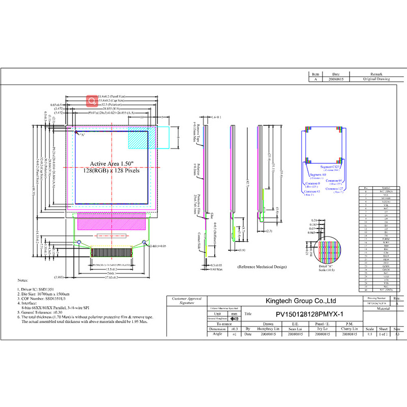 1.5 Inch 128*128 IPS OLED Display Module