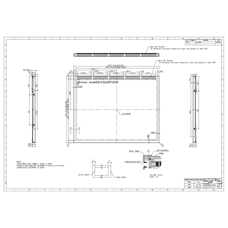 10.4-PV104004YH30E Mechanical Drawing