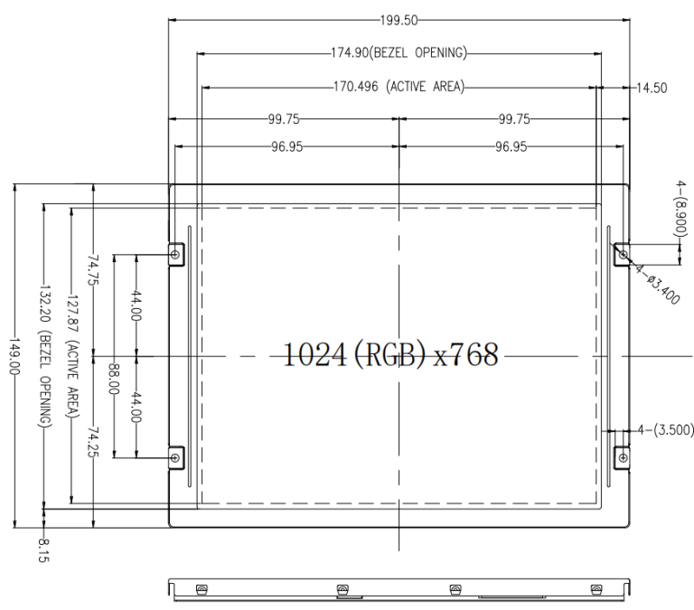 Kingtech wide temperature 8.4 inch LCD module IPS TFT LCD
