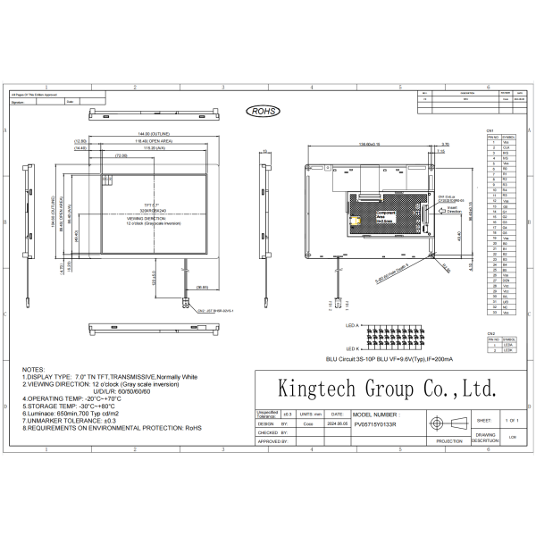 5.7 inch tft display module same as Evervison's